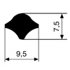 Profilé de serrage pour support de verre EPDM caoutchouc plein 85 noir 3732 L=100m